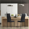 2Pcs Modern Dining Chairs Padded Seat Faux Leather with Metal Legs Kitchen Black