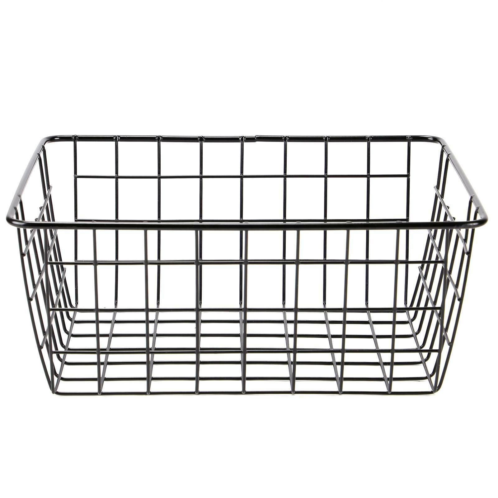 2pcs Iron Storage Basket Metal Wire Mesh Basketry Bathroom kitchen Tray Desk UK