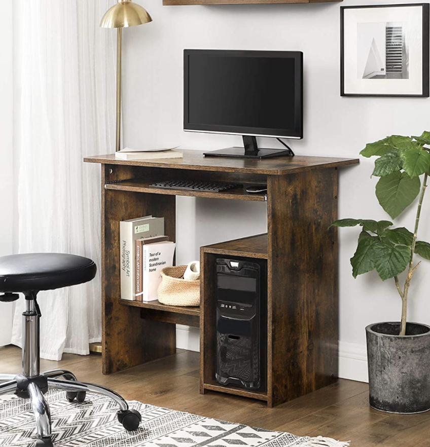 Modern Computer Desk Small Kids Study Workstation Table Industrial Rustic Metal