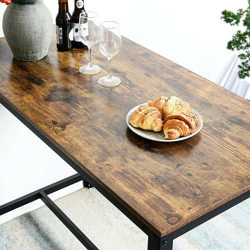 Home Breakfast Bar Table, 2 Bar Stools, Industrial Dining Table Set For Kitchen