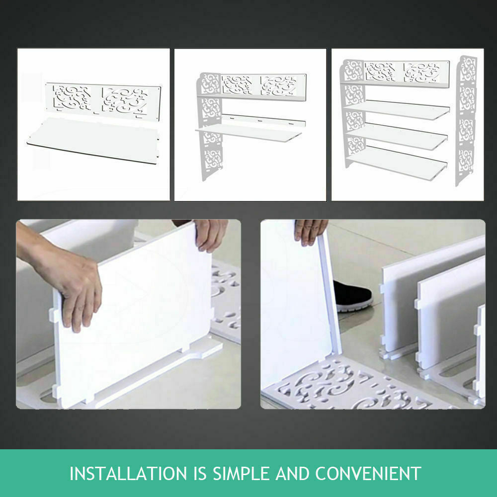 3/4/5/6 Tiers Shoe Rack Storage Shelf Display Stand Organiser Unit Cabinet White