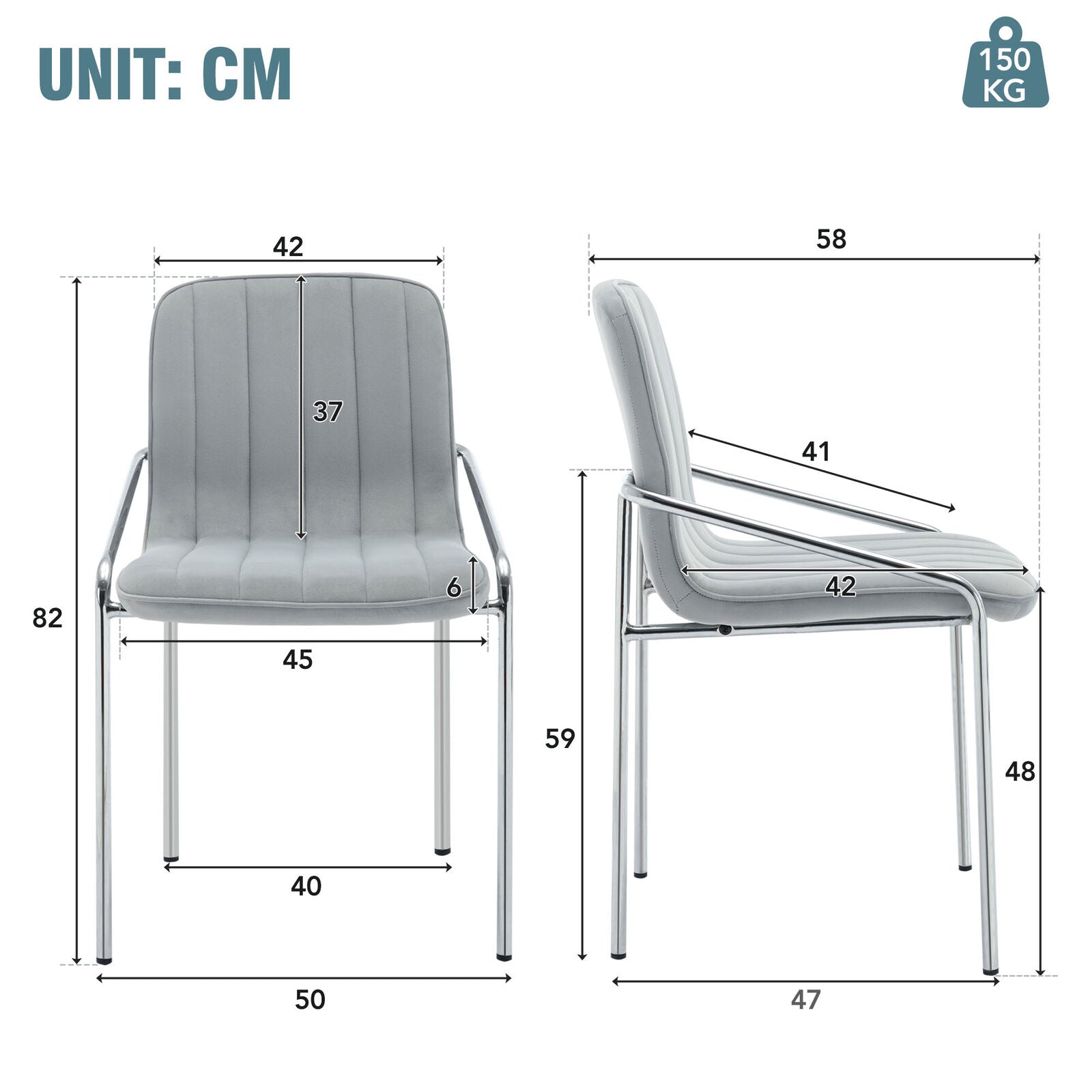 Set of 6 Velvet Dining Chairs Upholstered Leisure Accent Armchairs Chairs HT