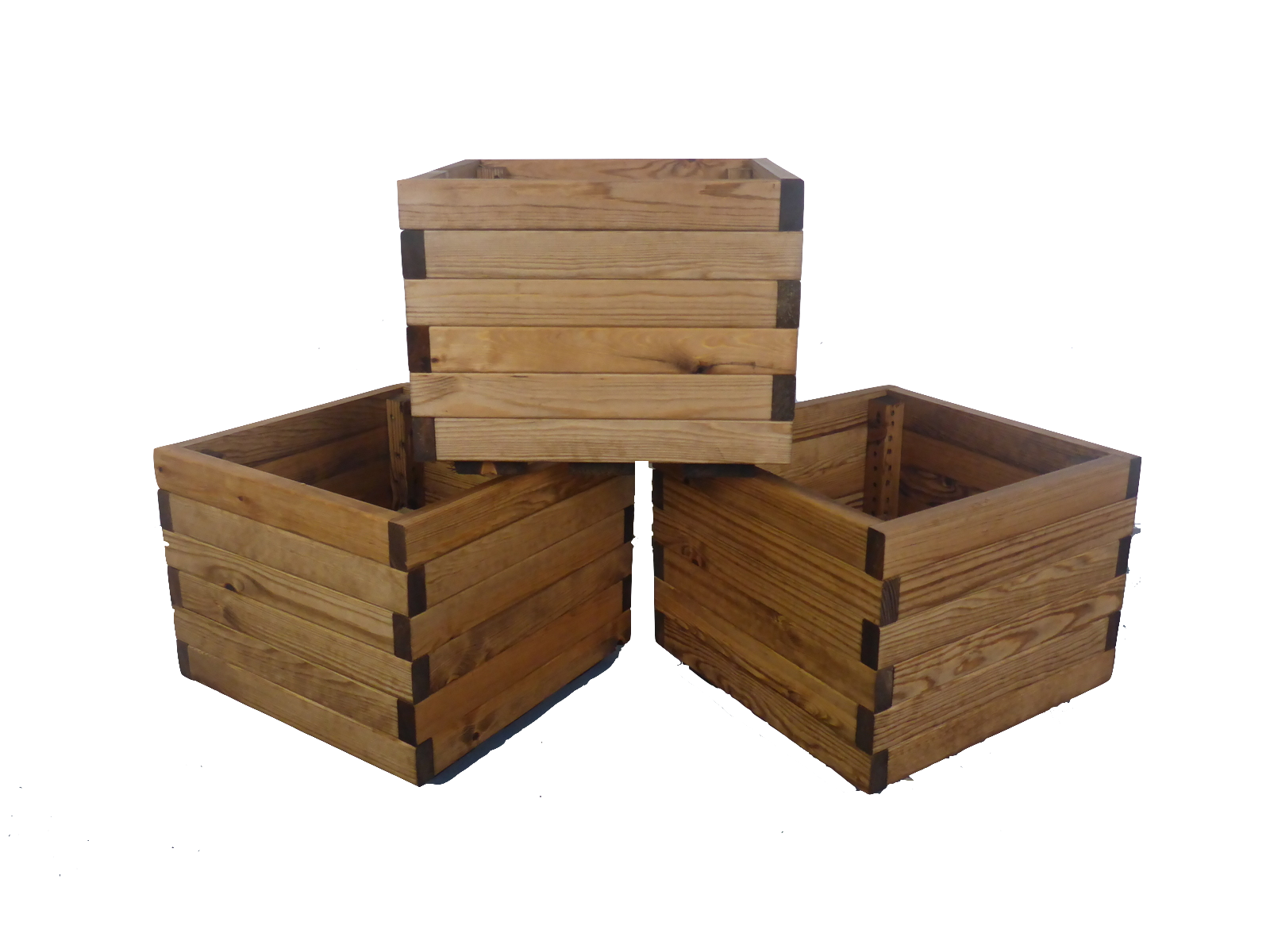 36cm Square Garden Planter Wooden Decking Trough Herb Plant Pot Flower Box Crate
