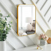 Black/Gold Rectangle Metal Frame Home Bathroom Glass Wall Mounted Vanity Mirror