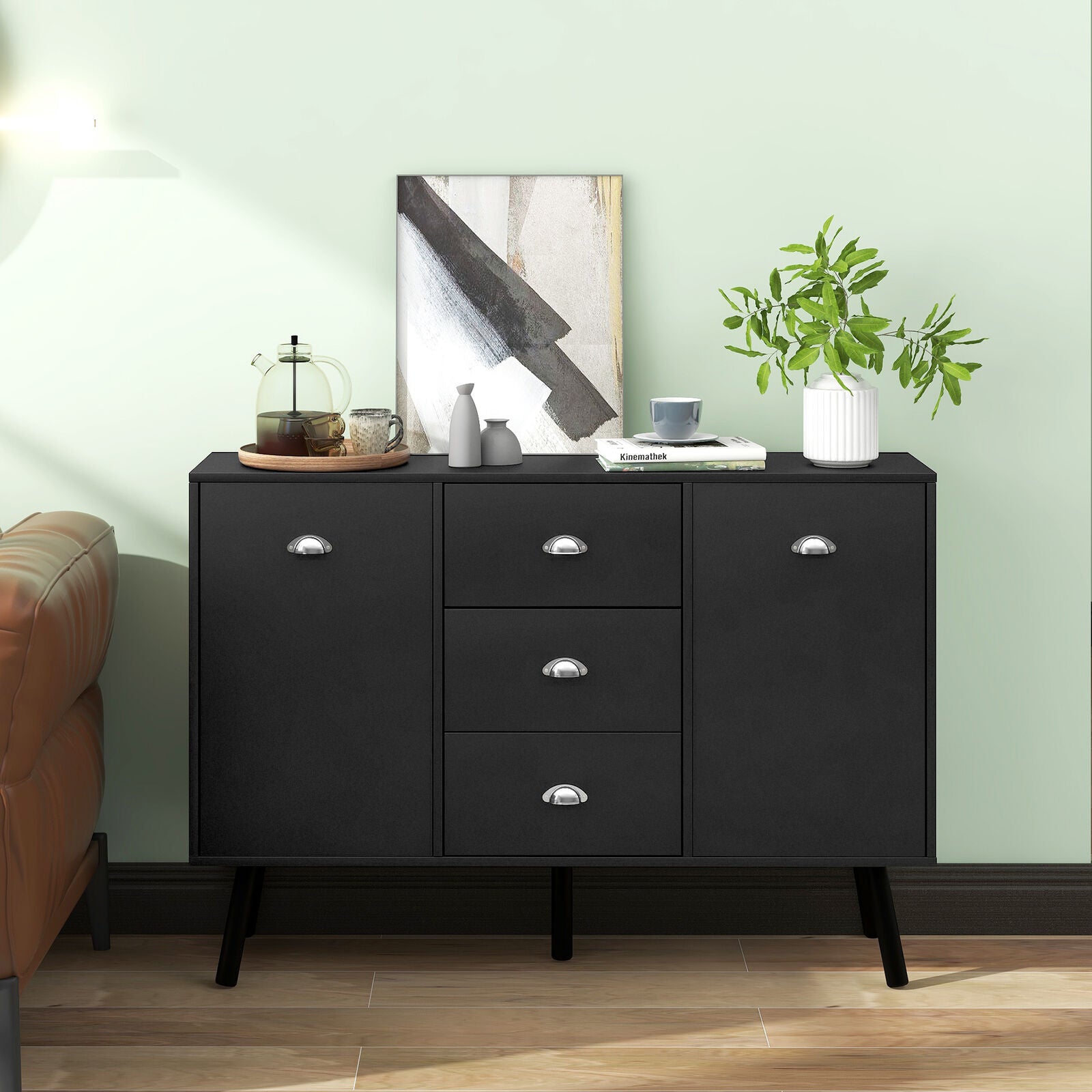 MDF Sideboard Cabinet Cupboard Unit Storage Cabinet Buffet Organiser Furniture