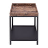 Industrial Square Table Shelf Breakfast Snacks Drinks Serving Tray Side Storage