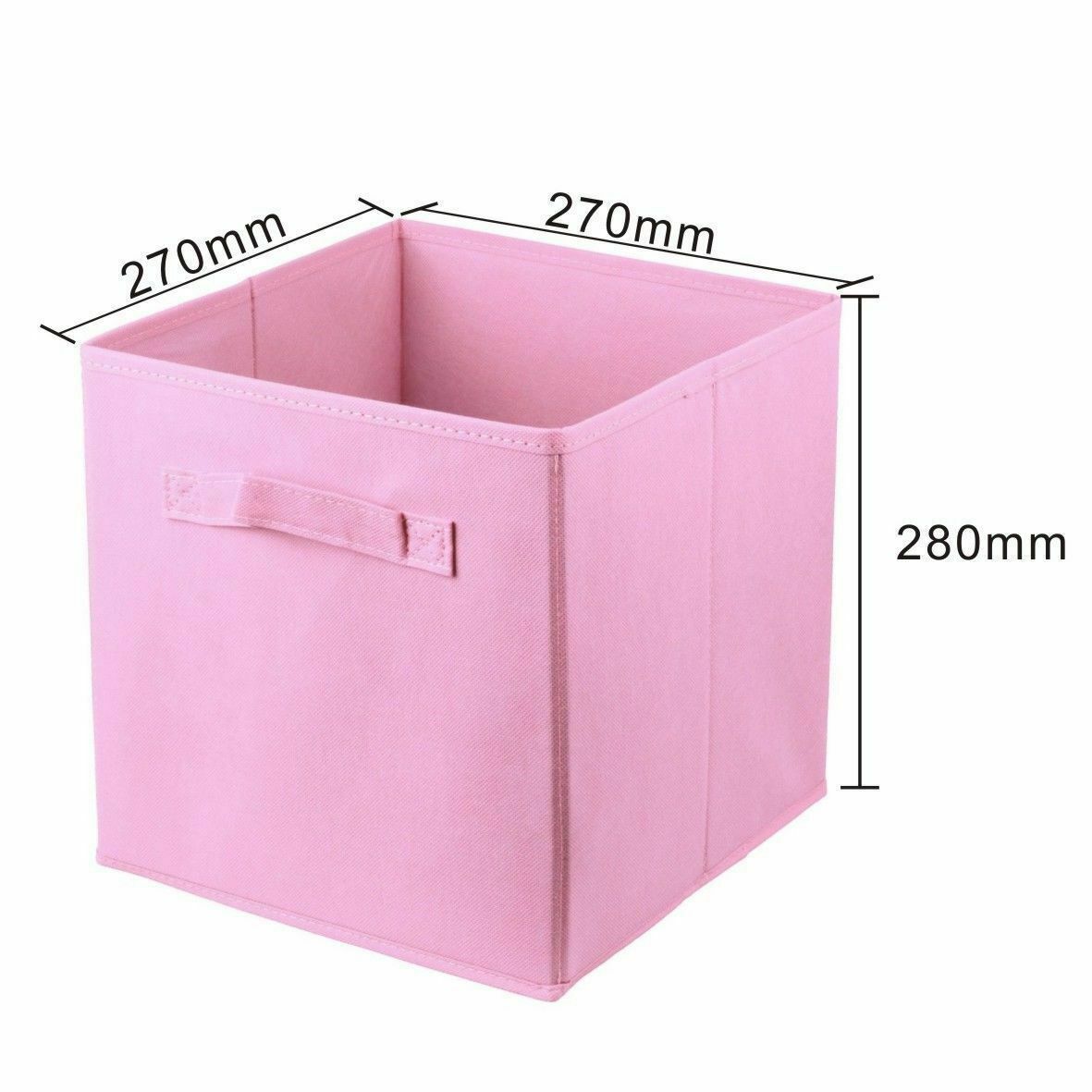6Pcs Foldable Storage Collapsible Box Home Clothes Organizer Fabric Cube Pink