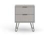 Grey Bedside Lamp Table Cabinet 2 Drawer Bedroom Living Room Storage Unit
