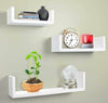 Set of 3 U Shape shelves Floating Wall Shelve Home Decor Storage Wood Shelf Unit