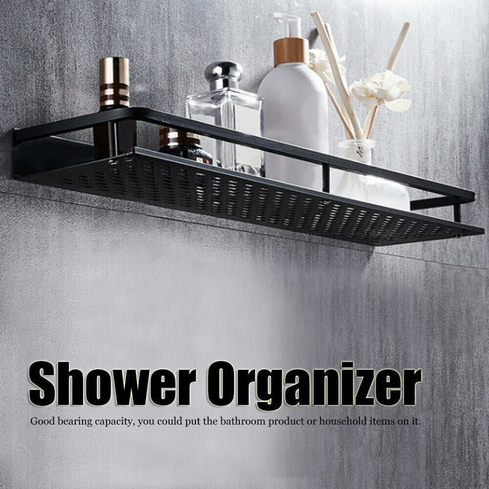 2 x Metal Wall Organizer Shelf Kitchen Rack Spice Bathroom Caddy Storage Holder
