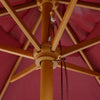 2.5m Wooden Garden Parasol Sun Shade Patio Outdoor Umbrella Wine Red