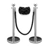 2pc Polished Steel Queue Rope Barrier Velvet Rope Stanchion Posts Stands 3 color