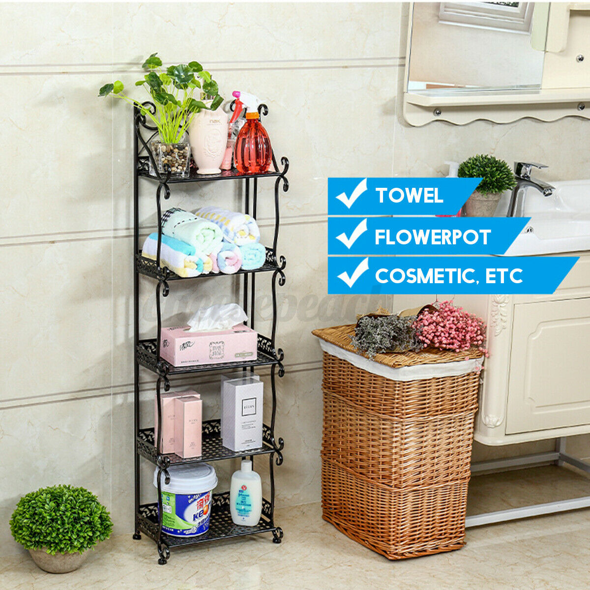 3/4/5 Tier Kitchen Rack Storage Shelf Holder Rack Book Shelf Shoes Stand Mix-use
