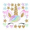 HIGH QUALITY UNICORN HEAD Wall Stickers Rainbow Decor Cute Pink Nursery Kid Room