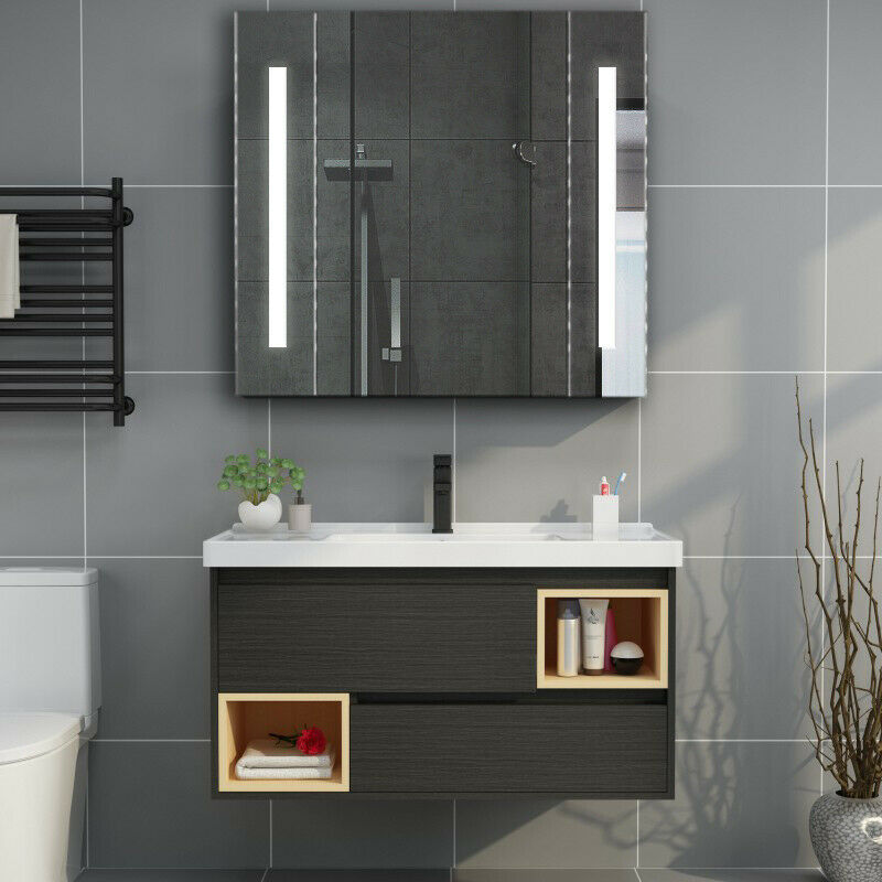 LED Bathroom Mirror Cabinet Lights Illuminated with Demister Shaver Socket Touch