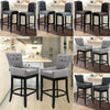 Grey Linen Fabric Breakfast Counter Chairs Bar Stools Wood Barstools Stool Chair