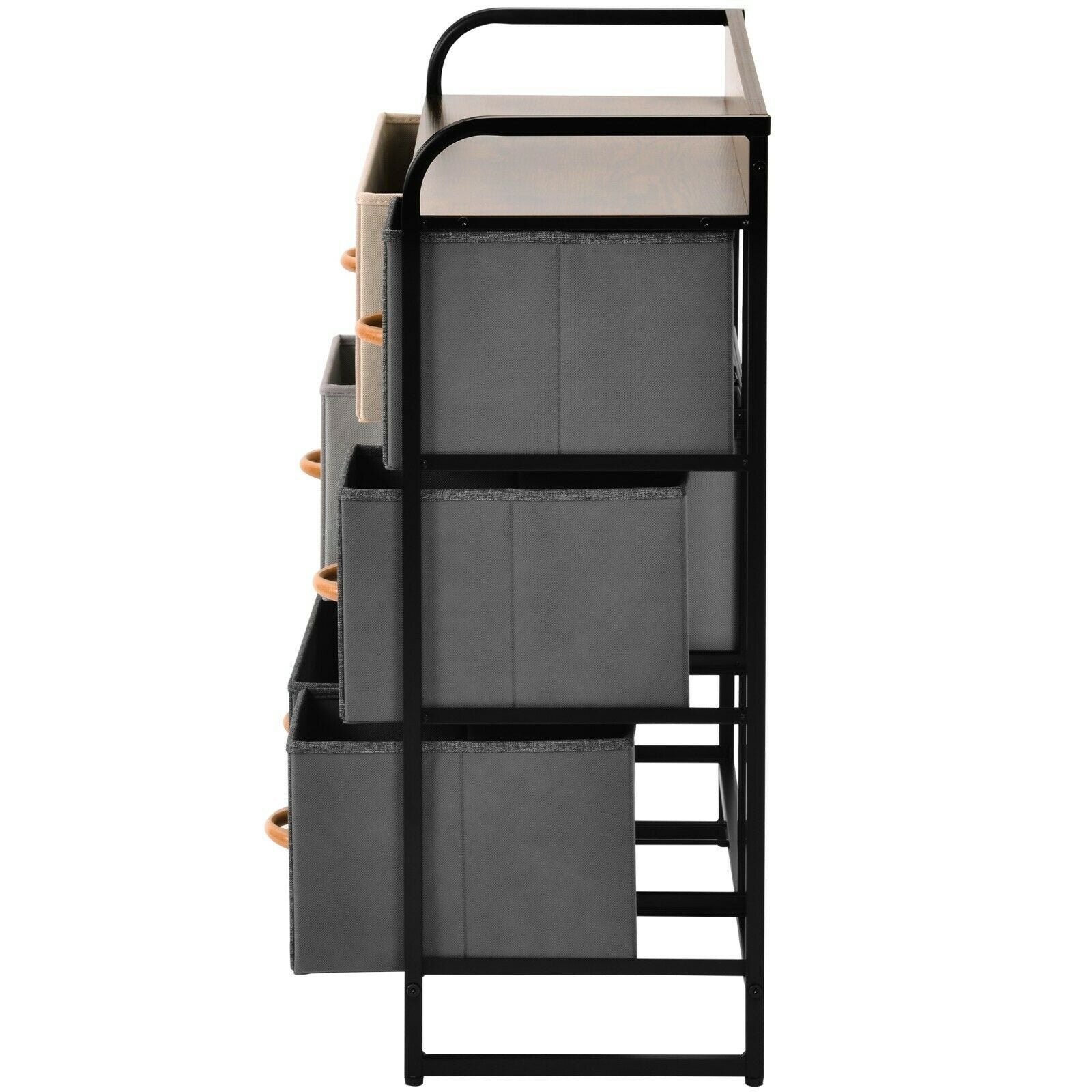 Bedside Cabinet Storage Unit Chest Of 7 Drawers Steel Frame Non-woven fabric