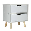 Wooden Bedside Table Cabinet Bedroom Storage Furniture Nightstand with 2 Drawer