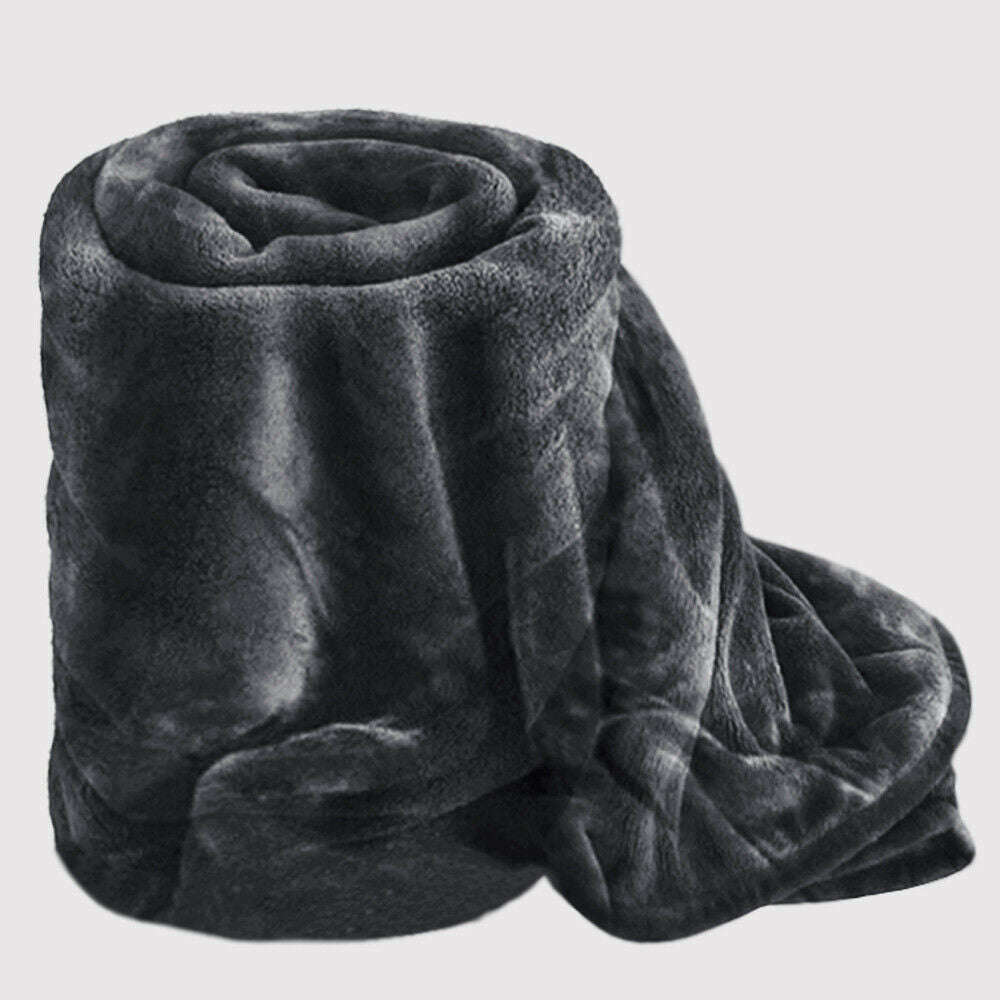 Fleece Blanket Large Sofa Throw Soft Warm Faux Fur Mink Double & King Size