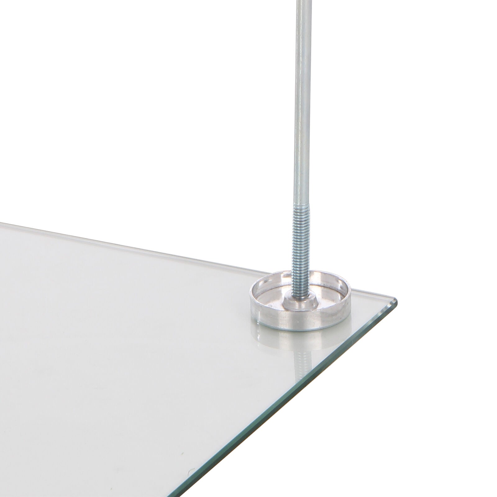 Clear 2 Tiers Glass Stainless Steel Small Display Stand Side Lamp Coffee Table