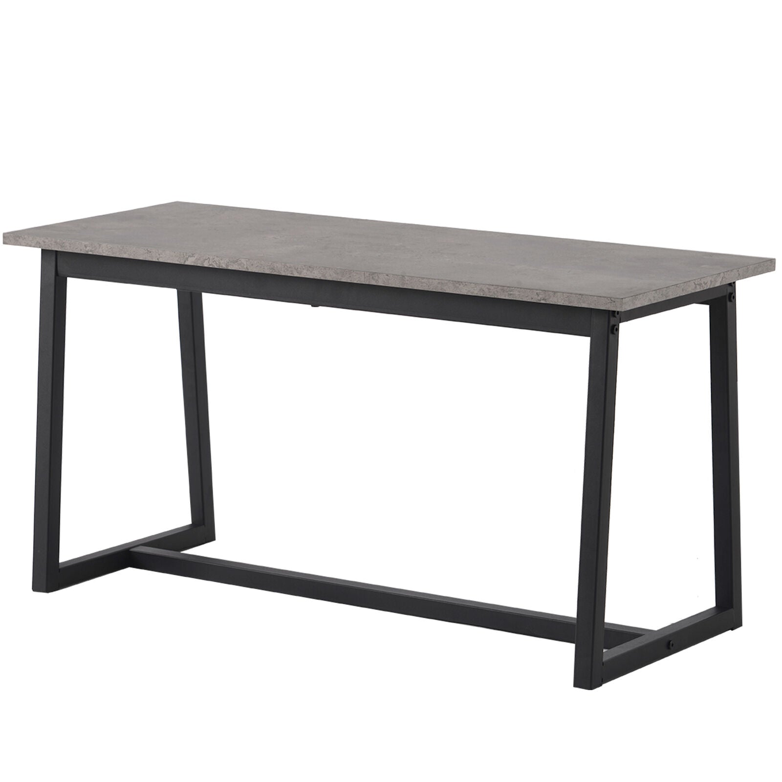 4-Seater Dining Table Set with 2 Benches Breakfast Kitchen Furniture Steel Frame