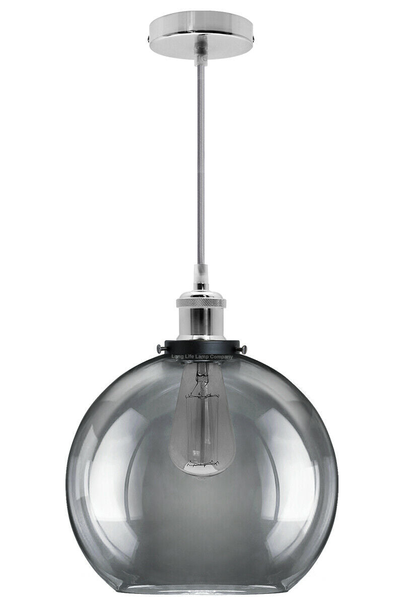 Vintage Smoked Gold Glass Shade Chandelier Pendant Ceiling Home Pub Diner Lights