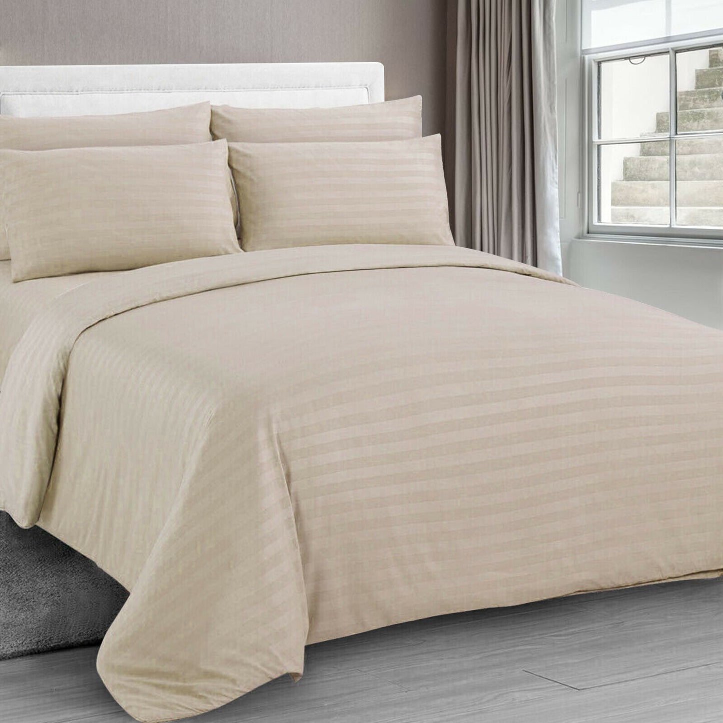 Satin Striped Duvet Quilt Cover Pillowcase/s Bedding Bed Linen Set Double