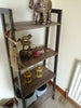 Industrial Plant Stand Vintage Bookcase Ladder Shelving Grey Display Rack Metal