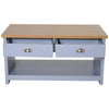 Coffee Table w/ 2 Drawers Open Display Wood Effect Tabletop Retro Style