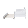 3ft Single Bed Wooden Day Bed Trundle Bed with Pull Out Trundle Guest Bed HT