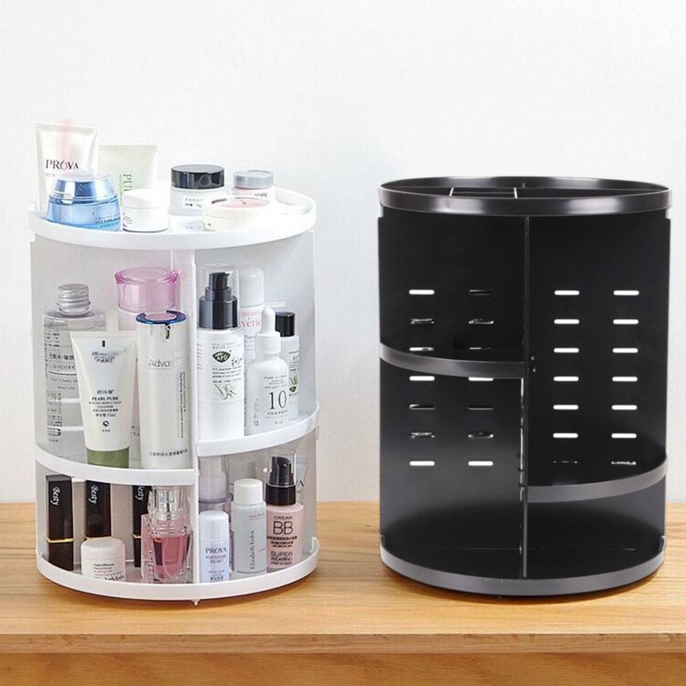 Acrylic Rotating Makeup Organiser Cosmetic Storage Box Perfume Display Stand UK