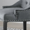2x Accent Dining Chairs Grey Button Tufted Velvet with Rivets Knocker Chairs New