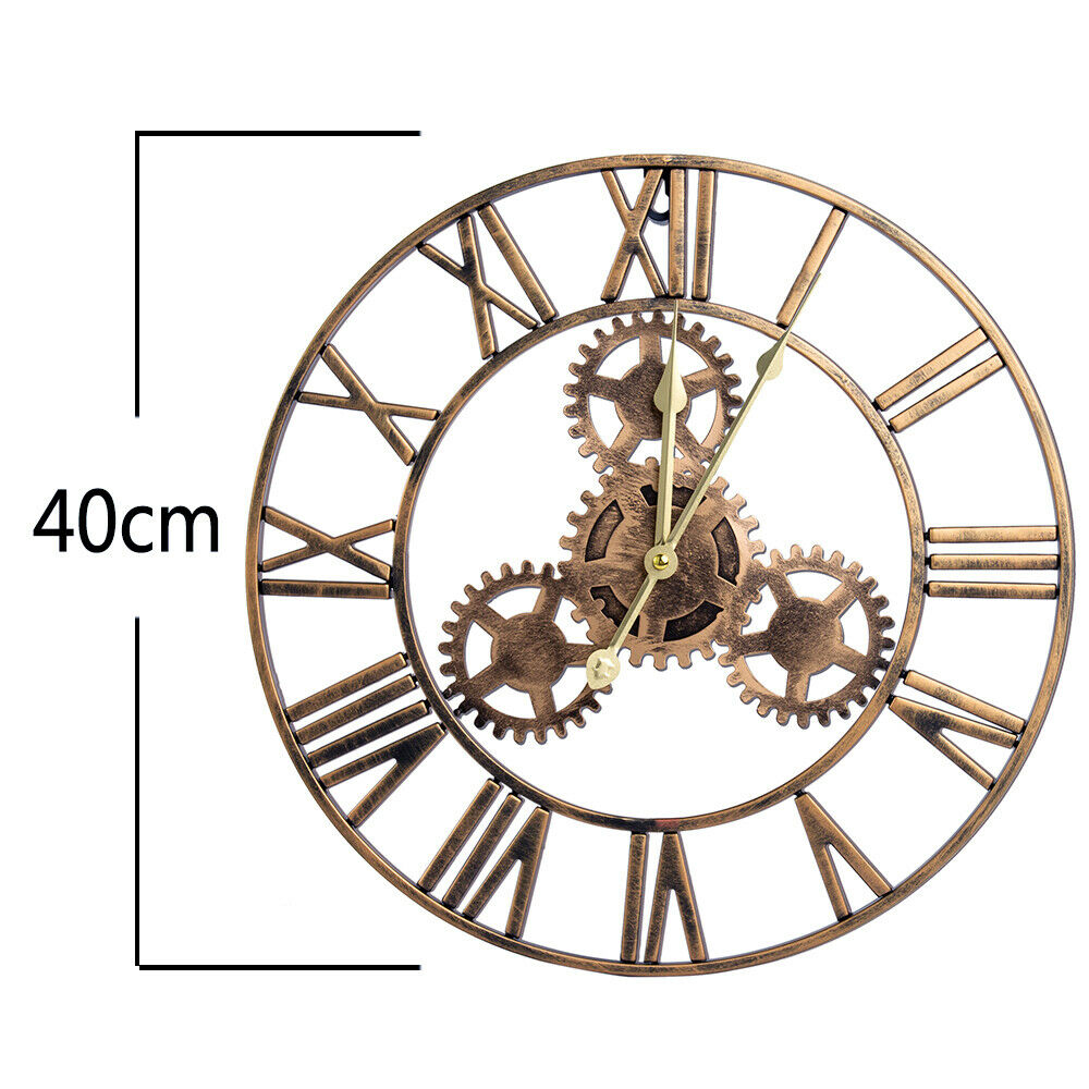 EXTRA LARGE ROMAN NUMERALS SKELETON WALL CLOCK BIG OPEN FACE ROUND 40/60/80CM