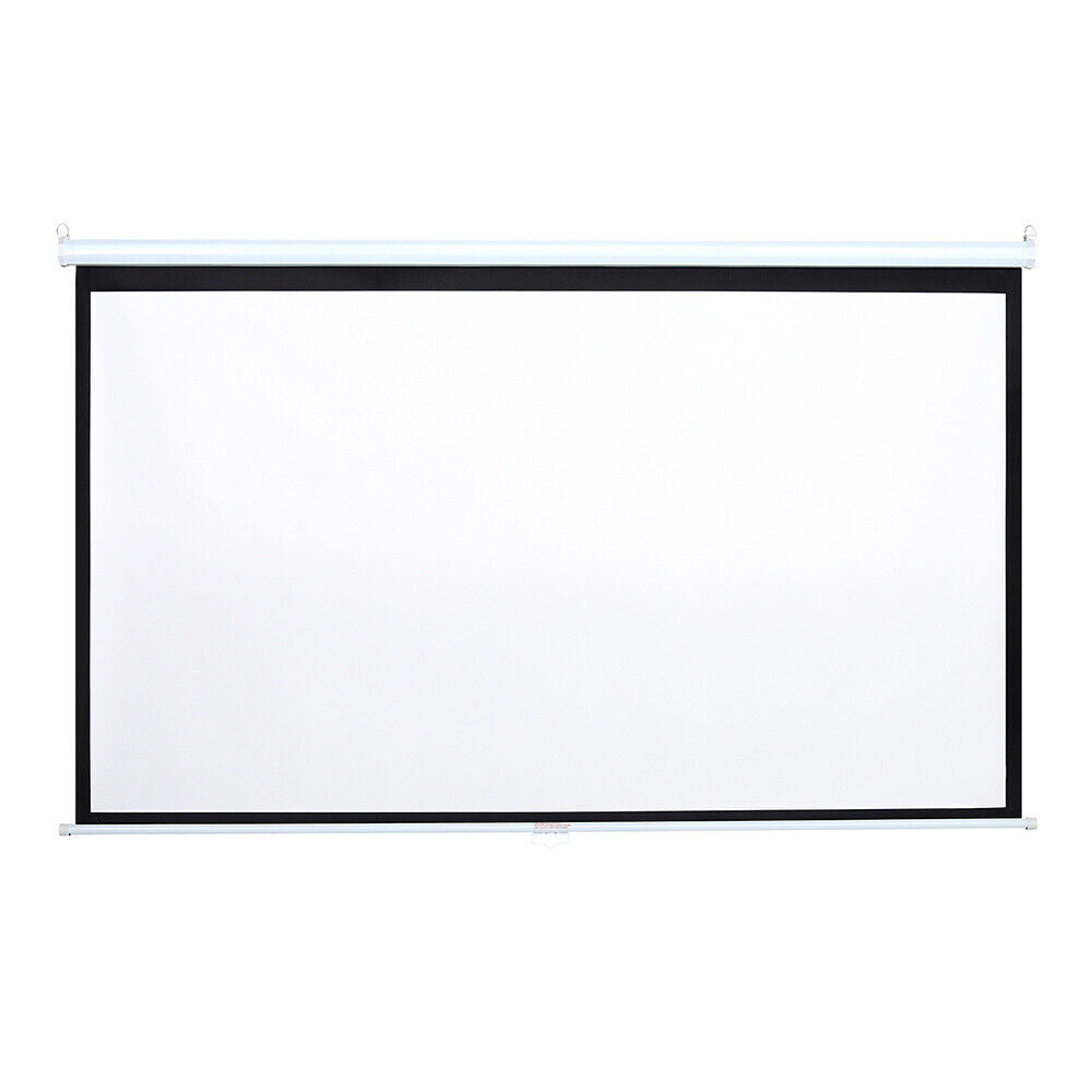 16:9 Manual Projector Screen 72/84/100/120in Pull Down Projection Home Cinema