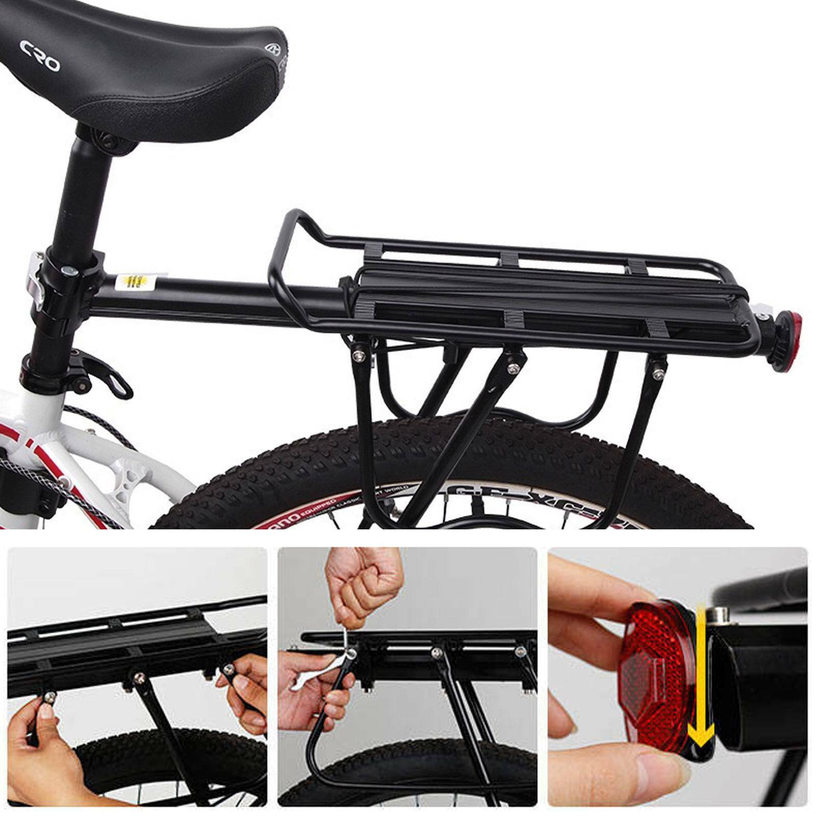 Alloy Rear Bicycle Pannier Rack Carrier Bag Luggage Cycle Mountain Bike Carrier
