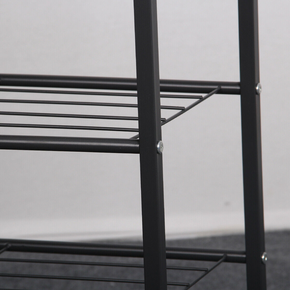 5 Layers Shoe Rack Storage Shelf Organizer Footwear Metal Mesh Shelves Stand UK