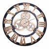 LARGE OUTDOOR GARDEN WALL CLOCK BIG ROMAN NUMERALS GIANT OPEN FACE METAL 60CM