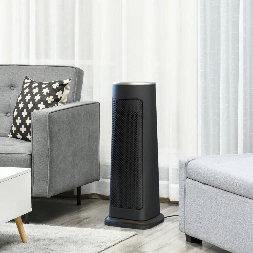 2000W PTC Ceramic Tower Space Heater Oscillating Warm Touch Screen/Timer/Remote