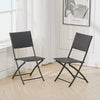 3 pcs Chair Table Set Foldable PE+Metal Cushioned Chair Outdoor Yard Garden uk