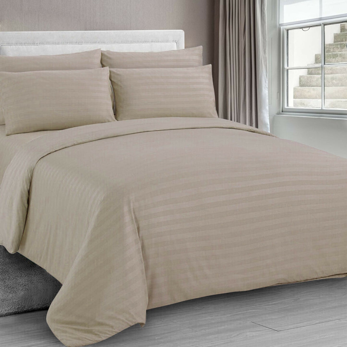 Satin Striped Duvet Quilt Cover Pillowcase/s Bedding Bed Linen Set Double