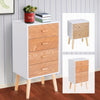 Nordic Style Scandinavian Bedside Table Drawers Cabinet Solid Wood Legs Bedroom