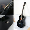 NEW Excellent Black 39" Full Size 6 String Steel Strung Acoustic Guitar UK