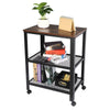 Vintage Industrial Serving Drinks Trolley Cart Wooden Shelf Racks 3 Tier UK