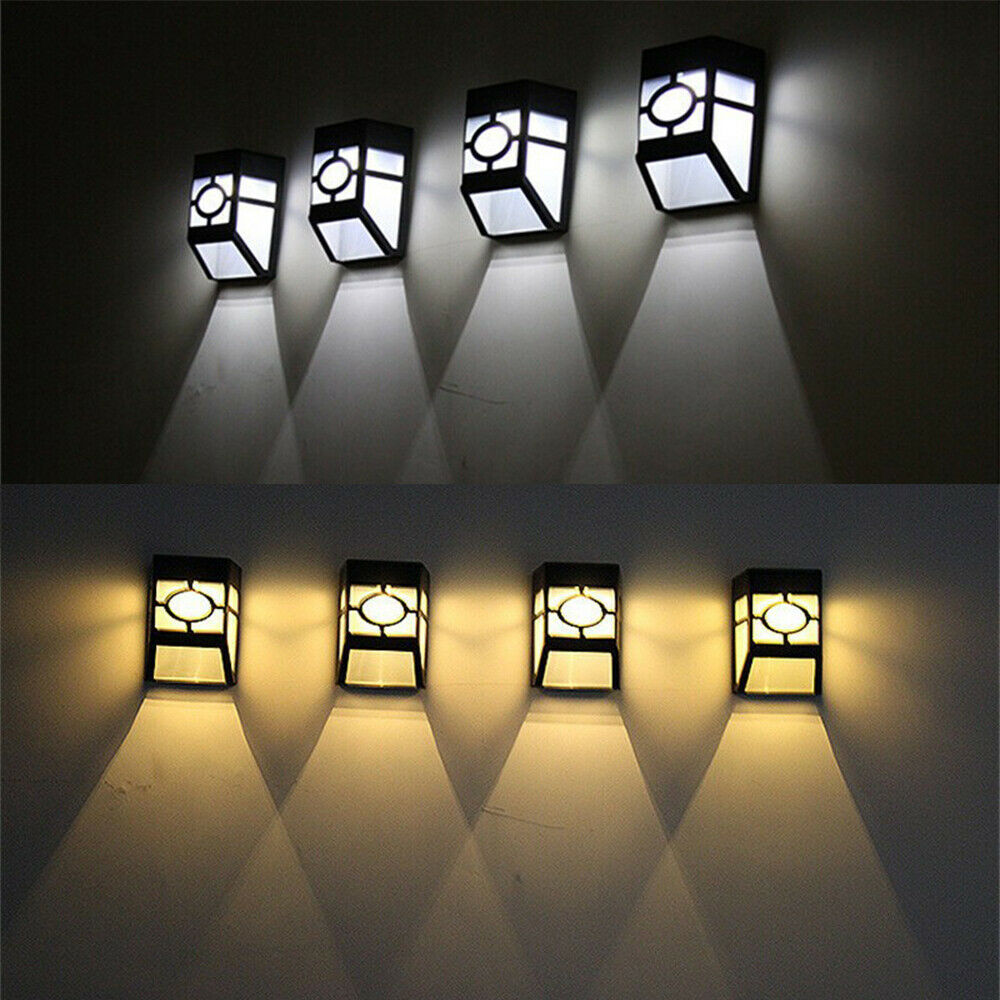 8x Super Bright LED Solar Powered Wall Lights Door Fence Outdoor Garden Lighting