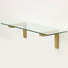 60cm Wall Mounted Glass & Oak Storage Display Shelf Home Bedroom Bathroom Office
