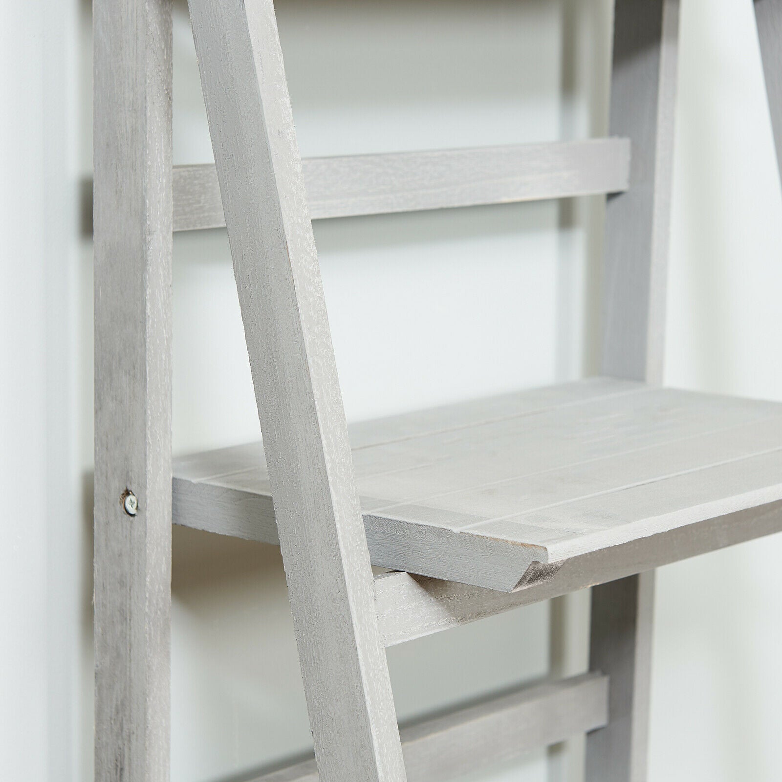Grey 4 Tier Folding Ladder Storage Home Display Shelf Bedroom/Bathroom