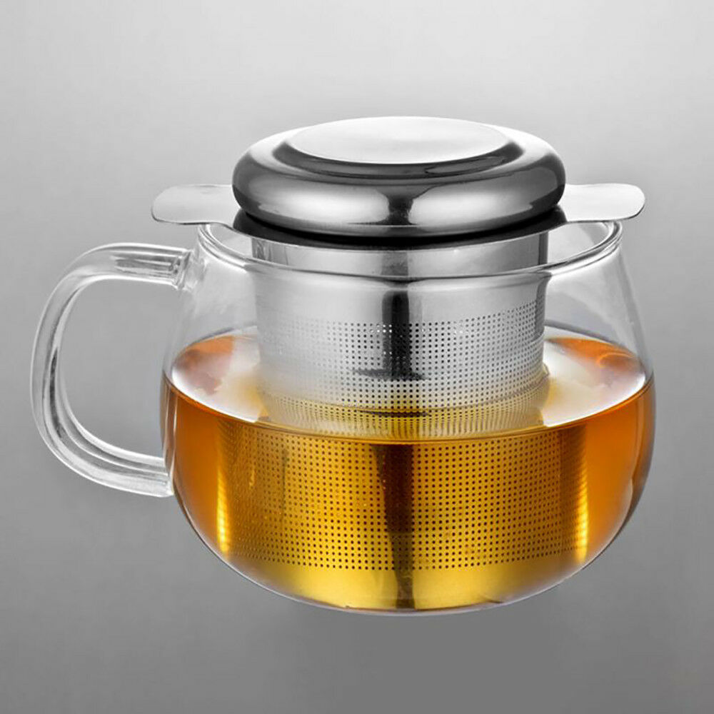 304 Stainless Steel Tea Infuser Mesh Strainer Lid Drip Tray Brew-in-Mug