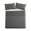 3 Pcs Grey Quilted Bedspread Super King Size Large Bed Throw Over Comforter Set