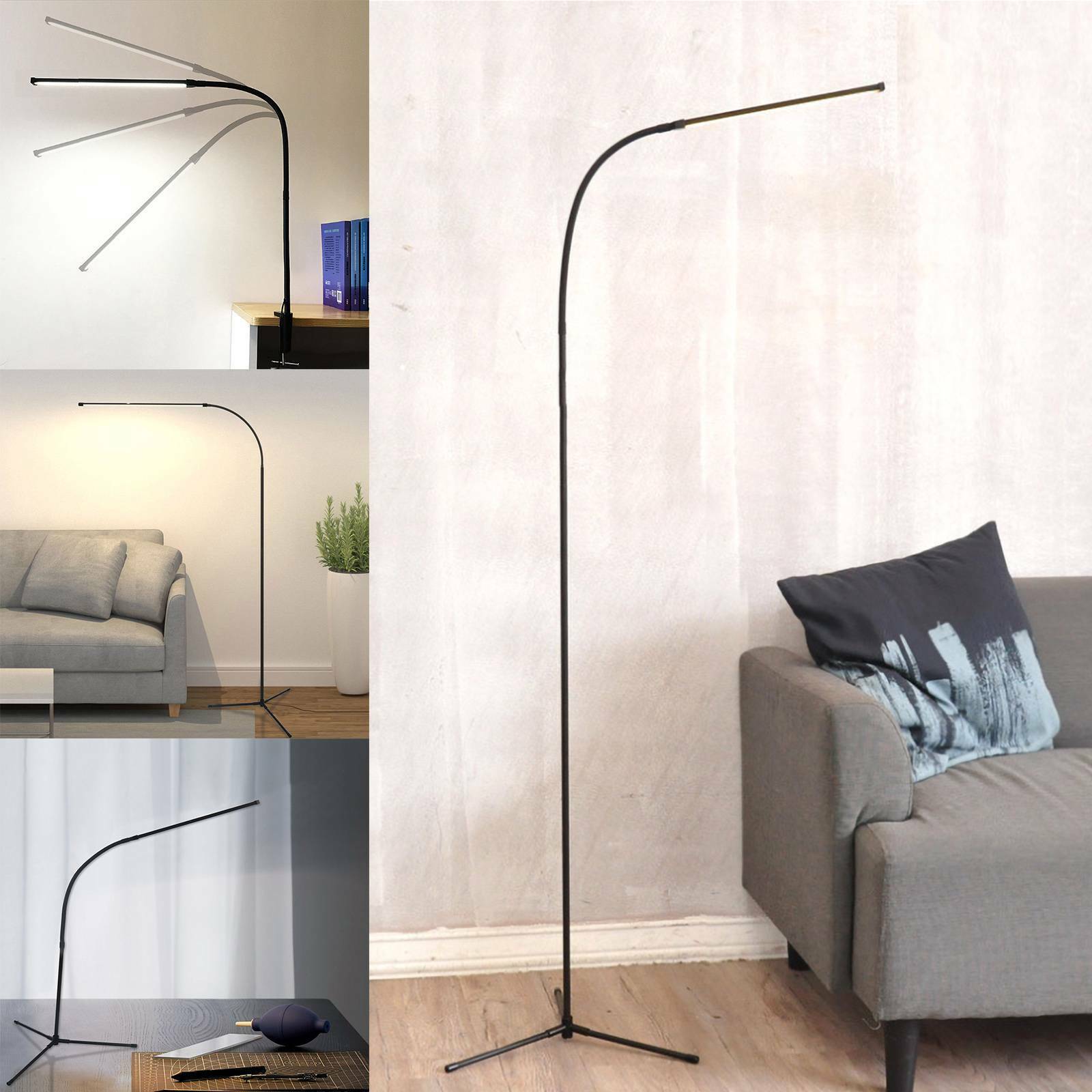 3 Usages Floor Standing Light LED Reading Lamp Adjustable Table Desk Lighting UK