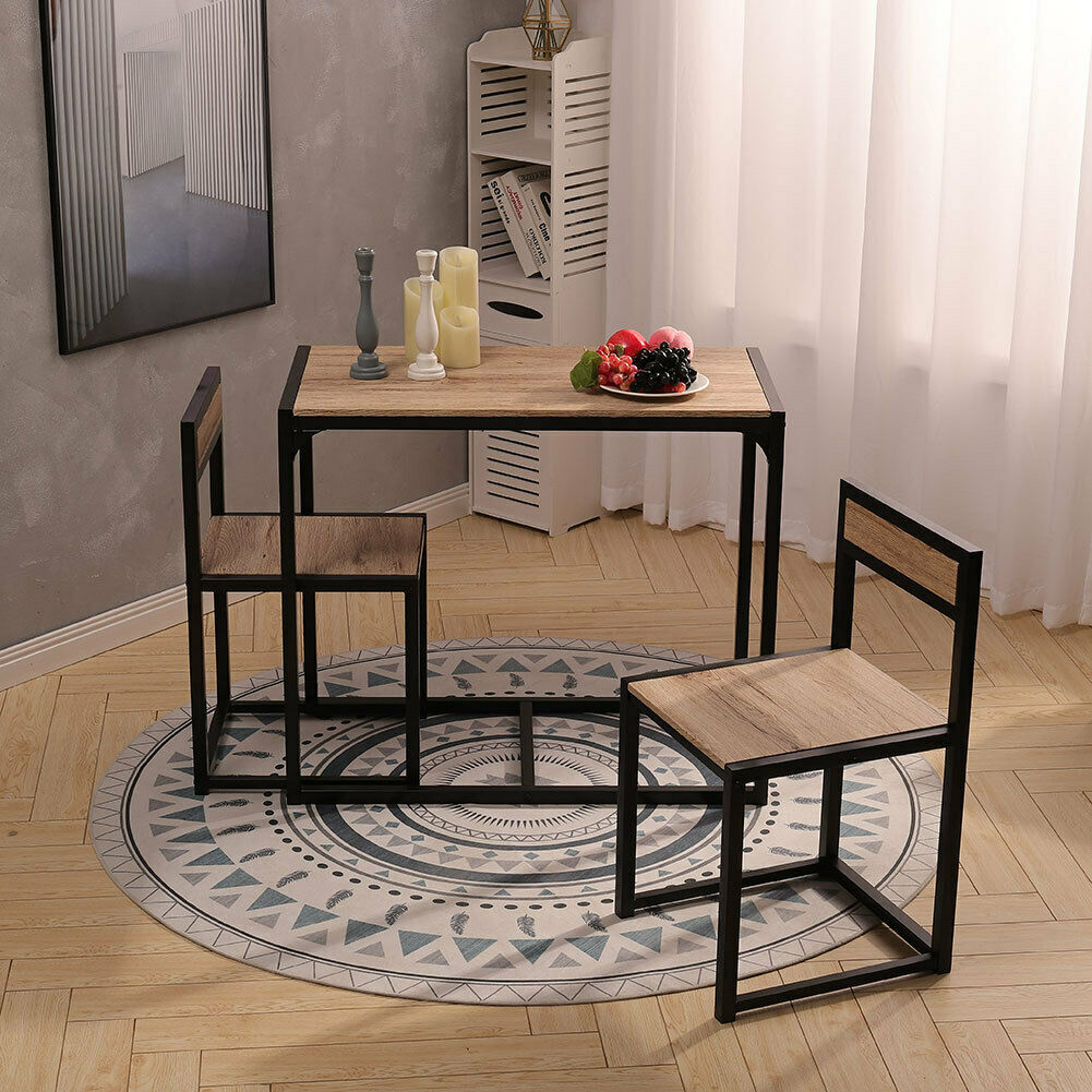 Compact Dining Table and Chairs Set Industrial Space Saving